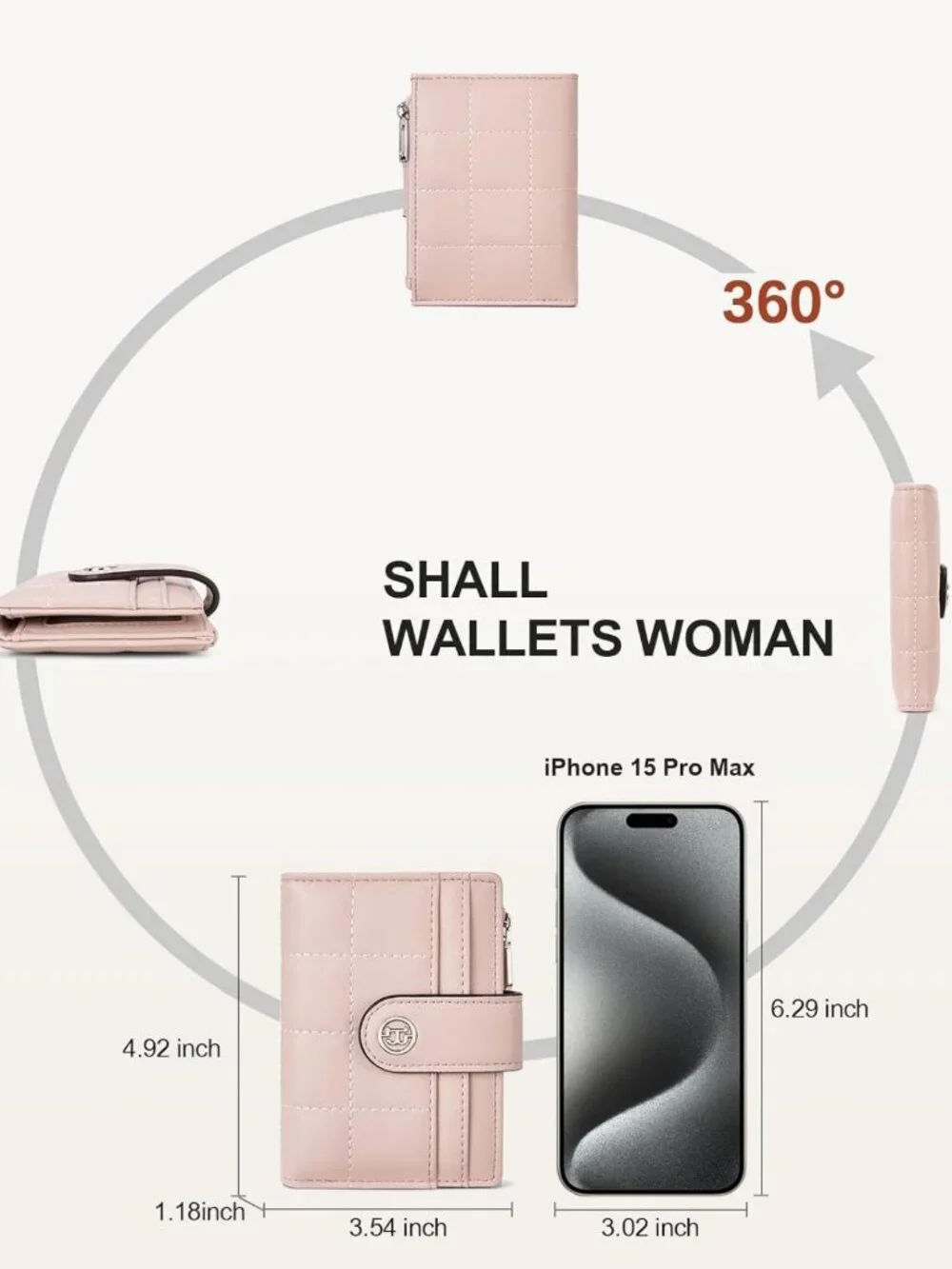 Compact RFID Blocking Leather Wallet for Women - Small Card Holder, Stylish